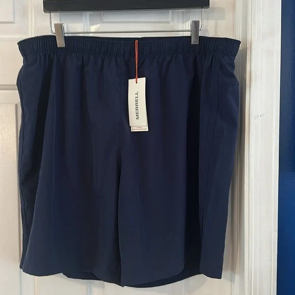 NWT Men’s Navy Blue Merrell Terrain Run Shorts Wicking Size XXL - Picture 2 of 9